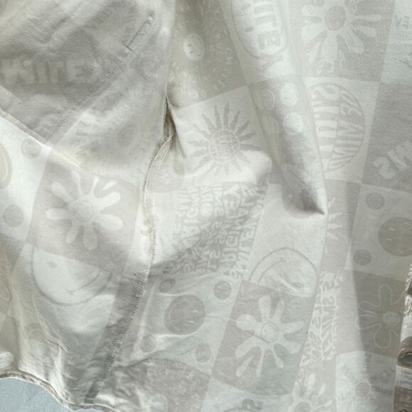 Smiley x H&M Unisex Oversized Tan Beige Graphic Denim Jacket Size Small - Picture 13 of 14